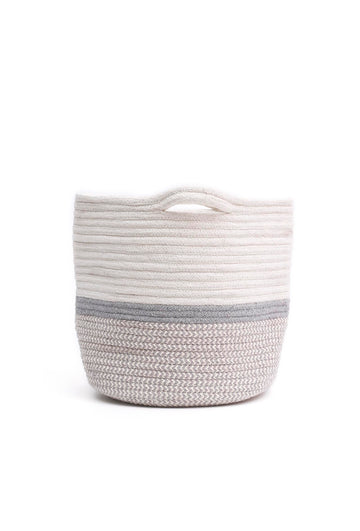 Fluff White Cotton Jute Basket